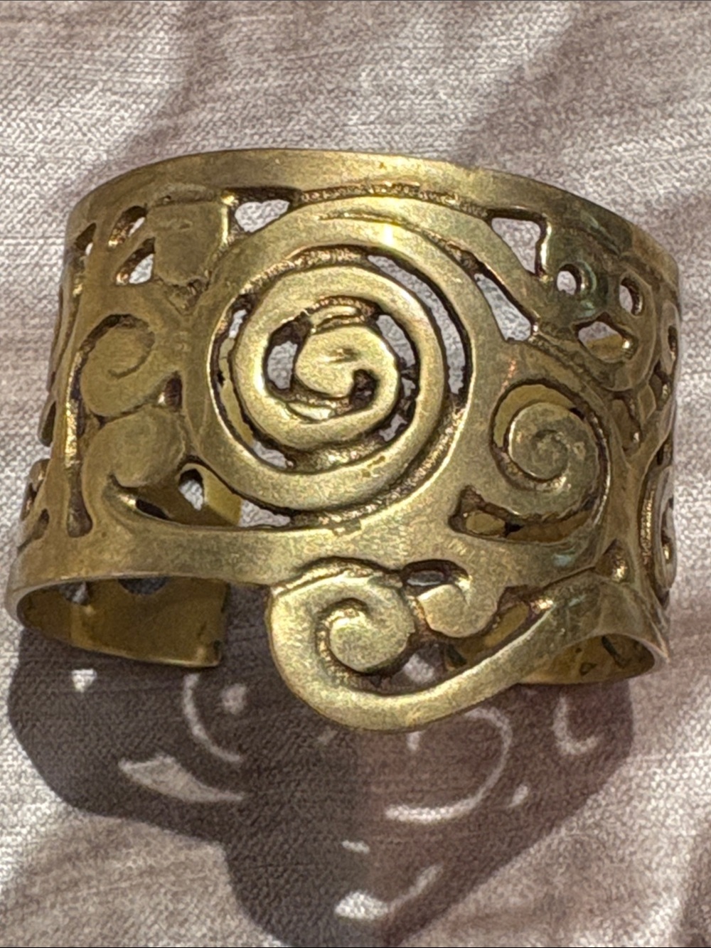 Anthropologie Golden Brass Openwork Spiral Cuff Bracelet